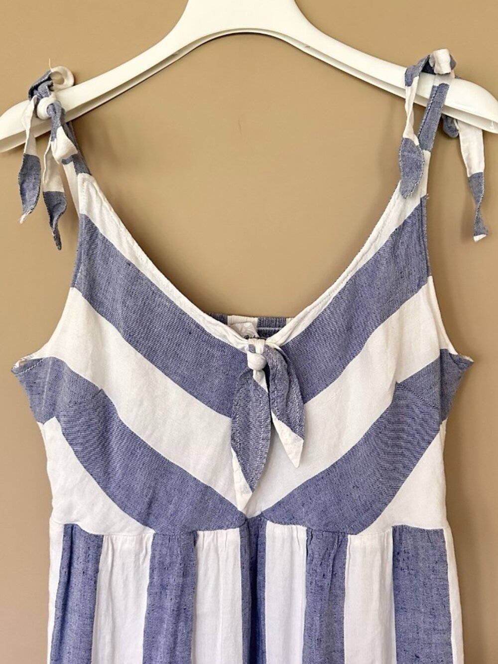 Tommy Bahama Rugby Beach Stripes Linen Maxi Dress Women XL Pockets Sundress Blue - Picture 4 of 10